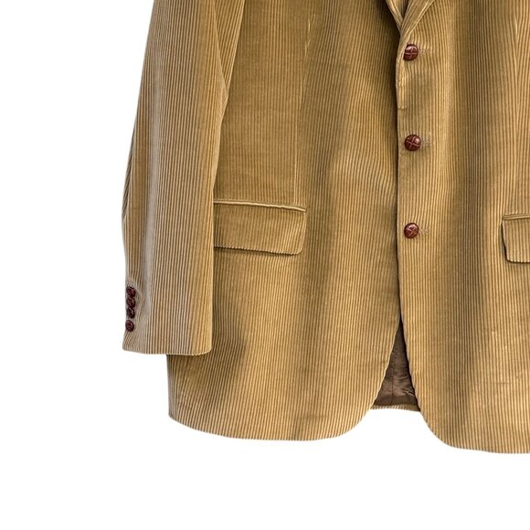 Vintage Ralph Lauren Chaps Mens Sport Coat 48 Tall Corduroy Golden Wheat Tan - Picture 4 of 16